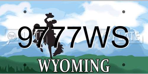 9777WS Wyoming License Plate
