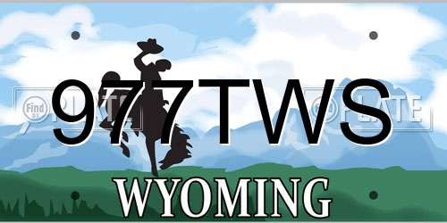 977TWS Wyoming License Plate