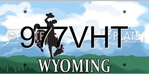 977VHT Wyoming License Plate