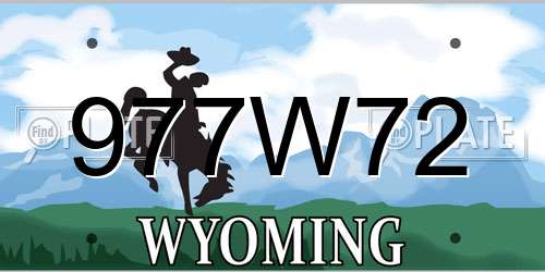 977W72 Wyoming License Plate