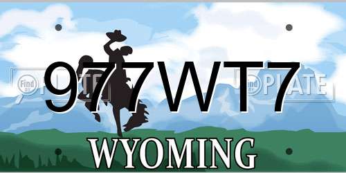 977WT7 Wyoming License Plate