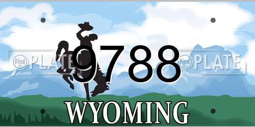 9788 Wyoming License Plate