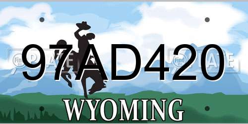 97AD420 Wyoming License Plate