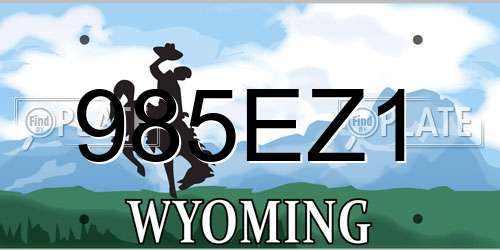 985EZ1 Wyoming License Plate