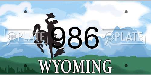986 Wyoming License Plate