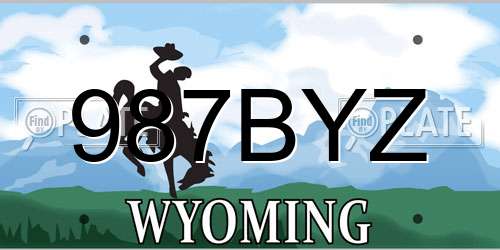 987BYZ Wyoming License Plate