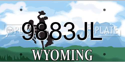 9883JL Wyoming License Plate