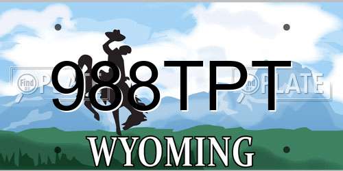 988TPT Wyoming License Plate