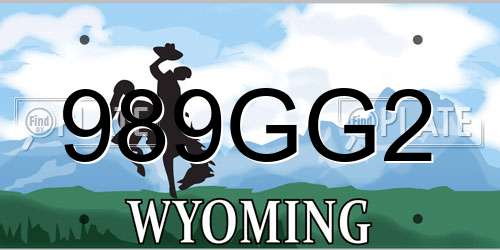 989GG2 Wyoming License Plate