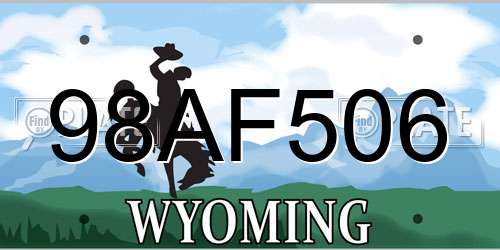 98AF506 Wyoming License Plate