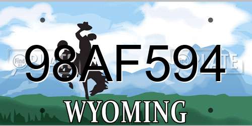 98AF594 Wyoming License Plate