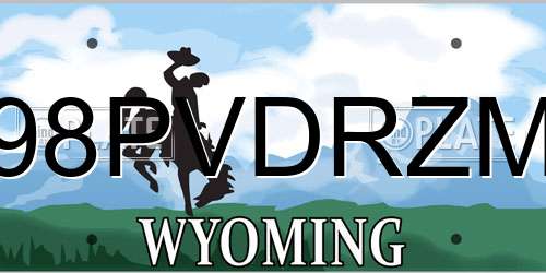 98PVDRZM Wyoming License Plate