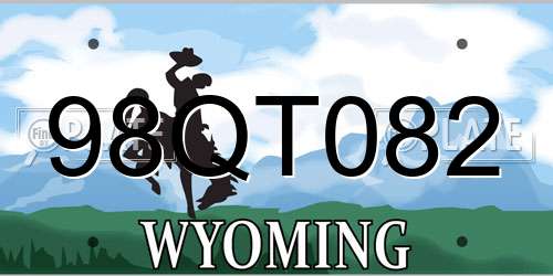 98QT082 Wyoming License Plate