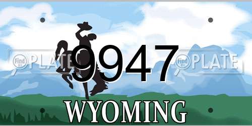 9947 Wyoming License Plate