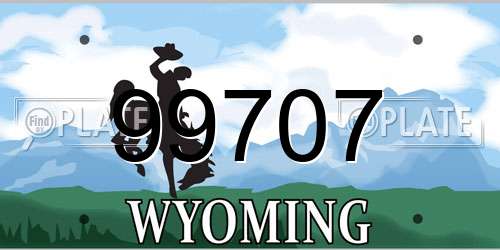 99707 Wyoming License Plate