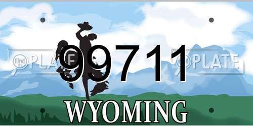 99711 Wyoming License Plate