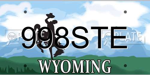 998STE Wyoming License Plate