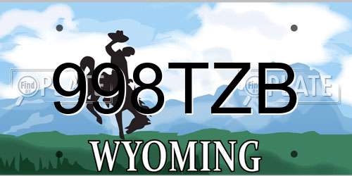 998TZB Wyoming License Plate