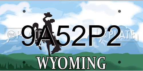 9A52P2 Wyoming License Plate