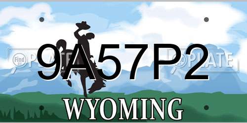 9A57P2 Wyoming License Plate