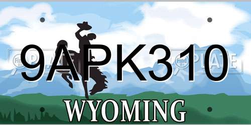 9APK310 Wyoming License Plate