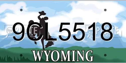 9CL5518 Wyoming License Plate