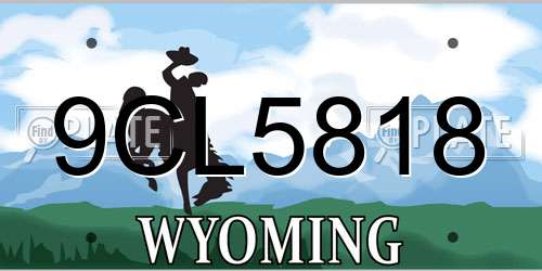 9CL5818 Wyoming License Plate