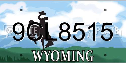 9CL8515 Wyoming License Plate