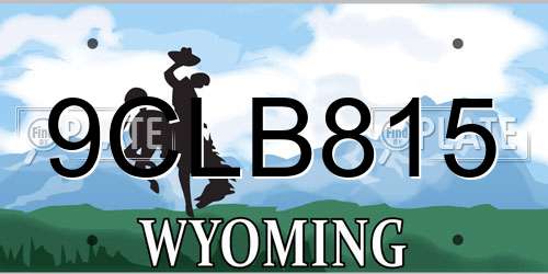 9CLB815 Wyoming License Plate