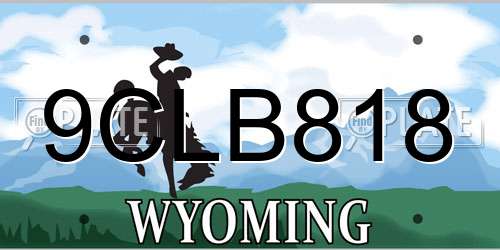 9CLB818 Wyoming License Plate