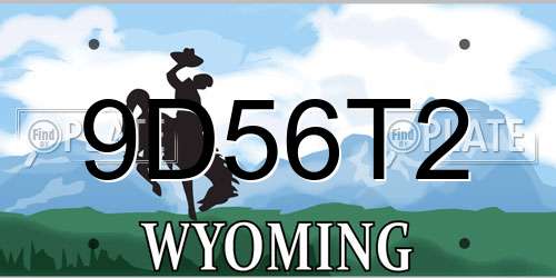 9D56T2 Wyoming License Plate