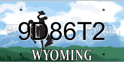 9D86T2 Wyoming License Plate