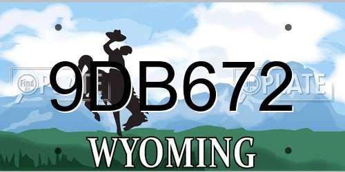 9DB672 Wyoming License Plate