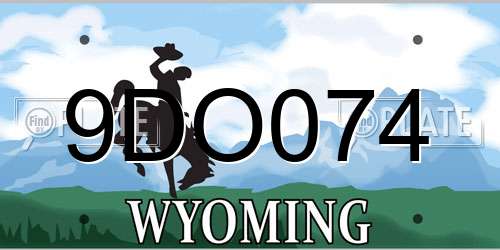 9DO074 Wyoming License Plate