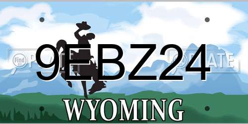9EBZ24 Wyoming License Plate