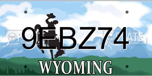 9EBZ74 Wyoming License Plate