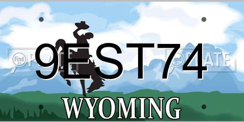 9EST74 Wyoming License Plate