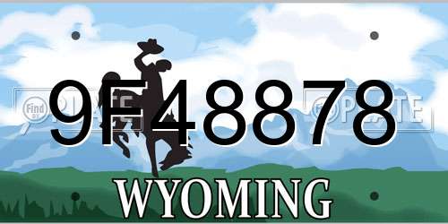 9F48878 Wyoming License Plate