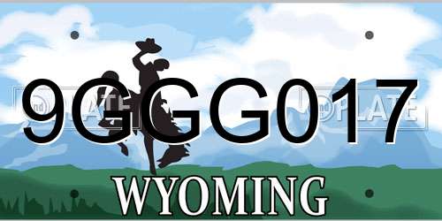 9GGG017 Wyoming License Plate