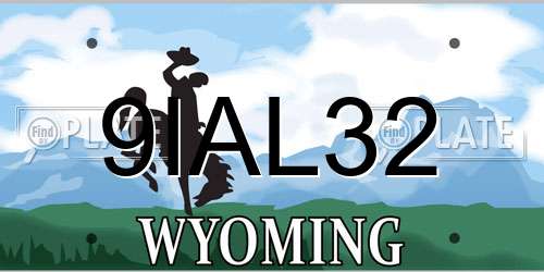 9IAL32 Wyoming License Plate
