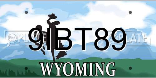 9IBT89 Wyoming License Plate