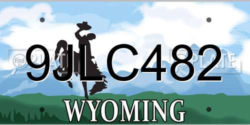 9JLC482 Wyoming License Plate