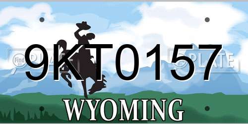 9KT0157 Wyoming License Plate