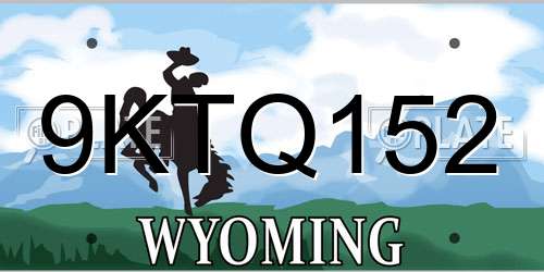 9KTQ152 Wyoming License Plate