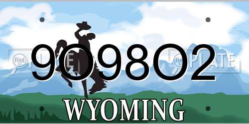 9O98O2 Wyoming License Plate