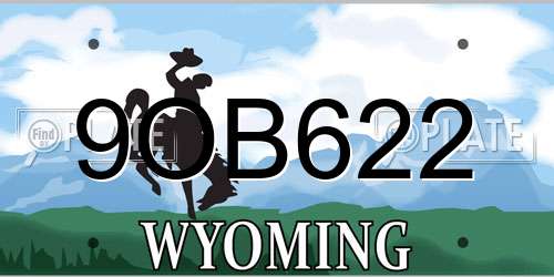 9OB622 Wyoming License Plate