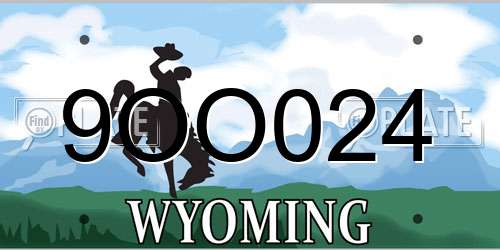 9OO024 Wyoming License Plate