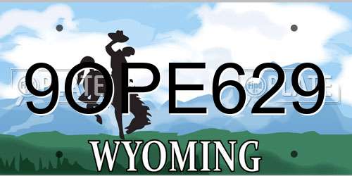 9OPE629 Wyoming License Plate