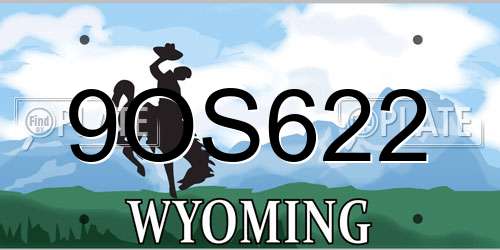9OS622 Wyoming License Plate