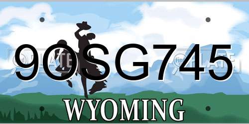 9OSG745 Wyoming License Plate